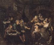 William Hogarth Prodigal son in prison painting